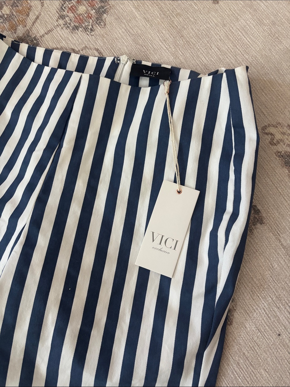 VICI Navy and White Striped Pants and top - Picture 4 of 7